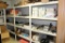 Content of Shelves such as office supplies, time clock, radio w/speakers, binders, staplers, staples