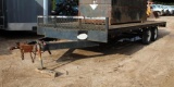 25 Ft Flatbed Trailer - Twin Axles - Star Tool Box on Tongue - 15 Inch Tires - Electric Brakes