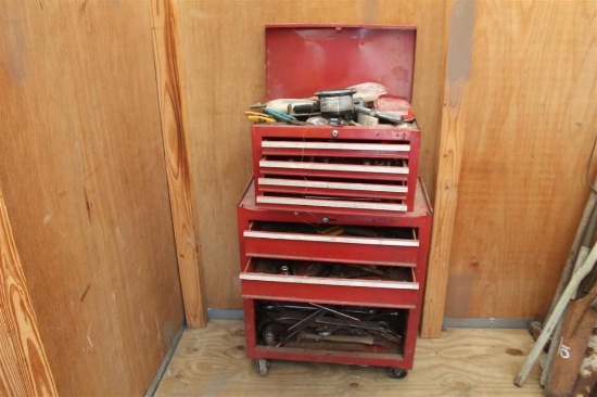 Roll Around Stackable Tool Box with Contents