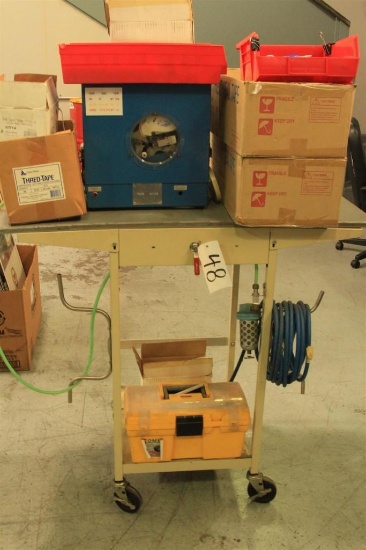 Federal Process thread tape machine with rolling stand, etc