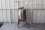 stainless steel burner w/ rack,paddle and stainless crawfish pot and strainer
