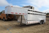 1992 FEATHERLITE 7X20 STOCK TRAILER