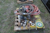 PALLET OF MISC PIPE, AIR HOSE AND FIRE RESISTANT HOSE