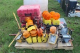 PALLET OF MISC POWERTOOL BOXES SAFETY LIGHTS,