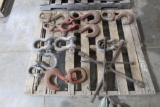 PALLET OF SHACKLES,HOOK,MONKEY WRENCHES