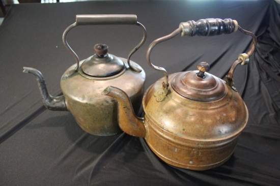 (2) ANTIQUE COOPER KETTLES