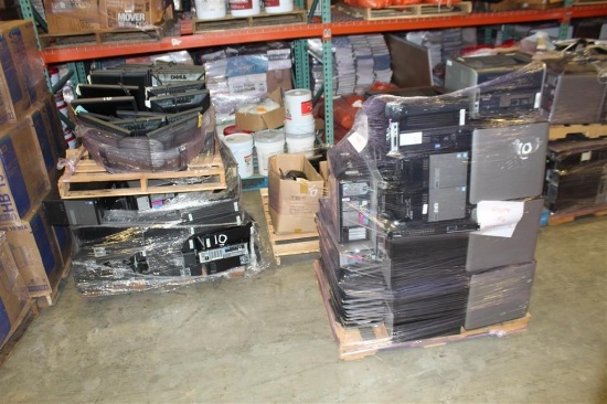 (6) Pallets of Dell & other computers, printers, keyboards, CPU, monitors, wiring, laptops, etc.