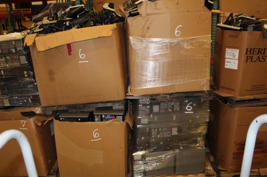 (6) Pallets of Dell & other computers, printers, keyboards, CPU, monitors, wiring, laptops, etc.