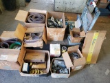 Cart with sanding belts, electrical fittings, etc