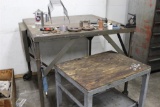 (1) Shop Metal Table, (1) Shop Cart