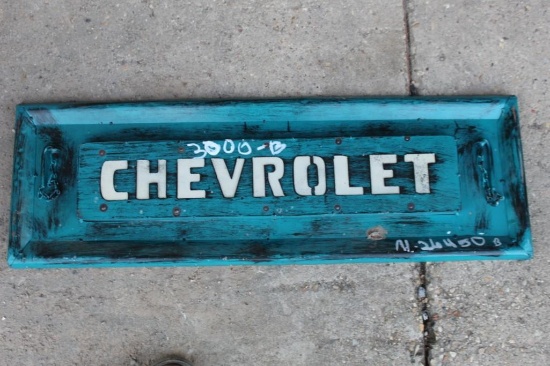 CHEVROLET METAL TAIL GATE SIGN