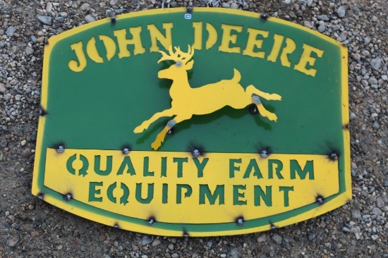 JOHN DEERE METAL HANGING SIGN