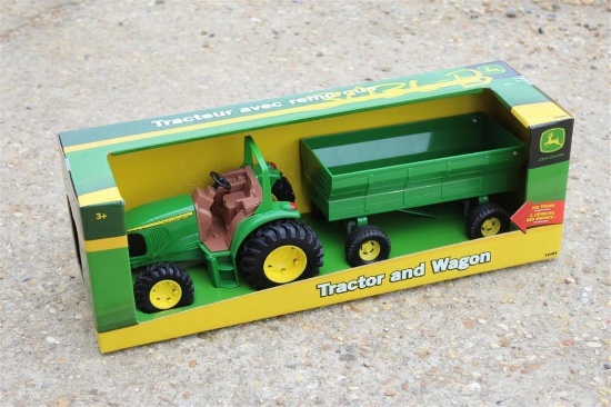 TOY TRACTOR AND WAGON