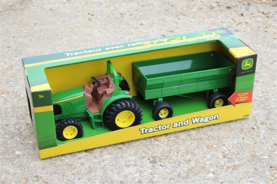 TOY TRACTOR AND WAGON