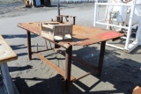 LOT OF (1) 7FT STEEL WORK TABLE