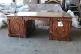 Double sided Imported Mahogany and Rosewood Cross banded Partner's Pedestal Desk