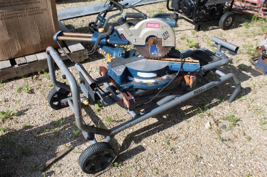 RYOBI MITER SAW W/ RIGID UTILITY CART