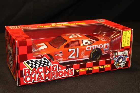 1998 Racing Champions 50th Anniversary #21, 1:24 Scale Die Cast Stock Car replica