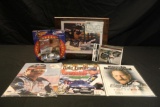Lot of Dale Earnhardt memorabilia: 1 replica car, 1 plaque with authentic photograph , 1 poster, 2