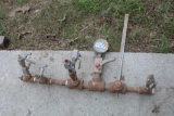 4 WAY GAS MANIFOLD W/ 3000PSI GAUGE