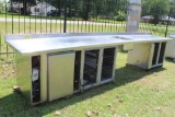 STAINLESS TABLE W/ SINK AND 3 COOLERS