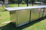 STAINLESS STORAGE CABINET W/ GRANITE TOP