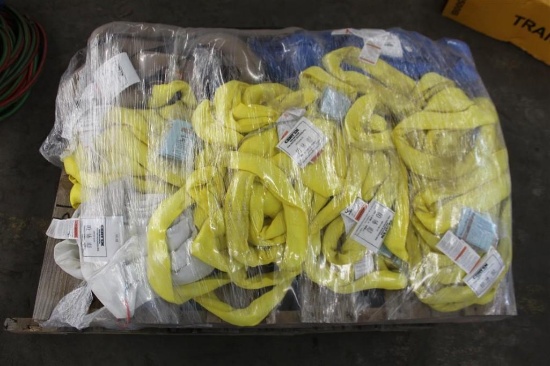 PALLET OF CERTEX POLYESTER ROUND SLINGS VARIOUS SIZES