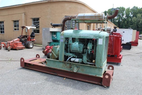 DETROIT DIESEL MOTOR SKID MOUNTED WITH POWER TAKE OFF SHOWING 635 HOURS