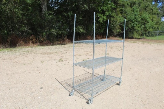 RACK ON WHEELS W/ 3 SHELVES