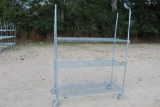 RACK ON WHEELS W/ 3 SHELVES