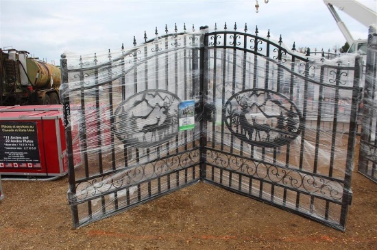 GREAT BEAR WROUGHT IRON 14 FT GATE