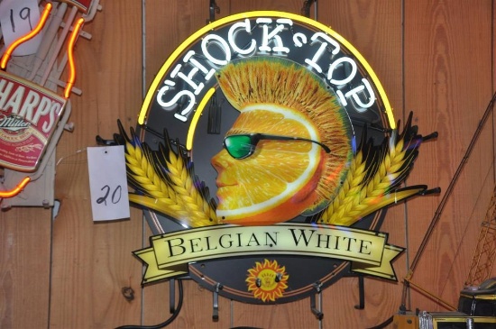 ELECTRIC SHOCK TOP BELGIAN WHITE SIGN