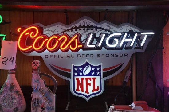 ELECTRIC COORS LIGHT NFL SIGN