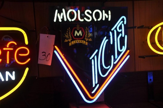 ELECTRIC MOLSON ICE SIGN