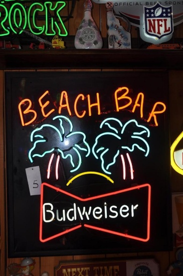 ELECTRIC BEACH BAR BUDWEISER SIGN