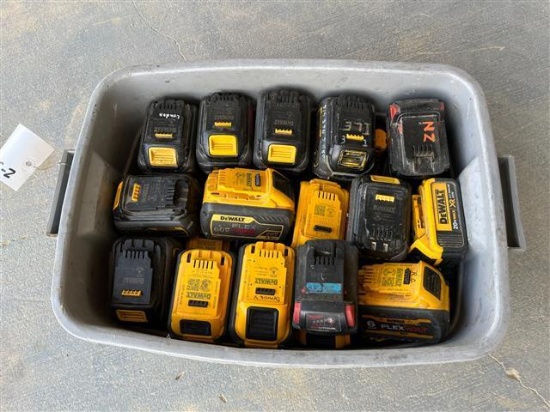 LOT OF MOSTLY DEWALT BATTERIES