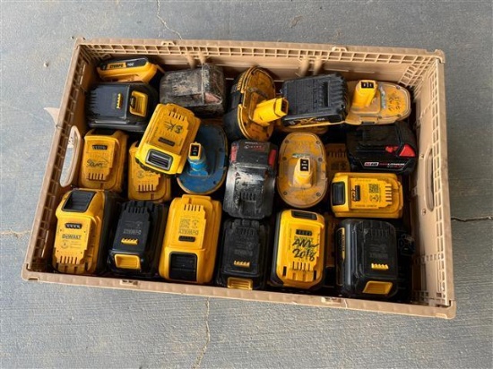 LOT OF MOSTLY DEWALT BATTERIES