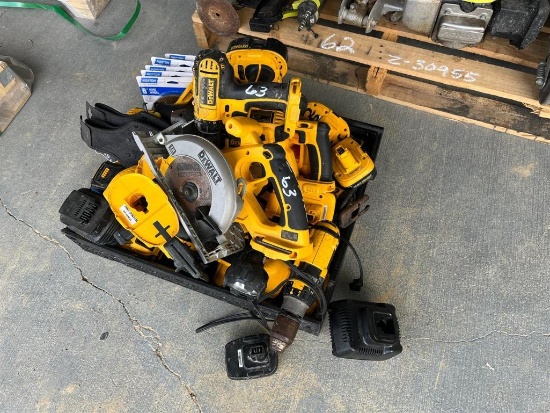 LOT OF DEWALT BATTERY POWERED TOOLS AND BATTERIES