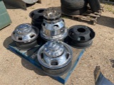 LOT OF RIMS W/ HUB CAPS AND CENTER CAPS
