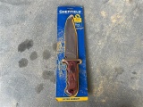 SHEFFIELD BOWIE KNIFE WITH LEATHER SHEATH