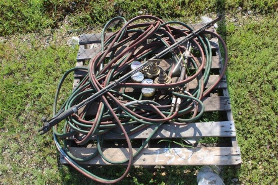 LOT OF TORCH HOSES AND TORCHES W/ GAUGES