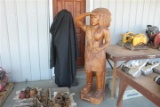 WOODEN INDIAN STATUE