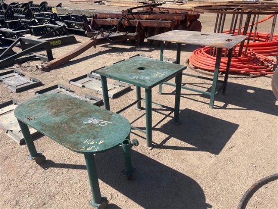 LOT OF 3 STEEL WORK TABLES