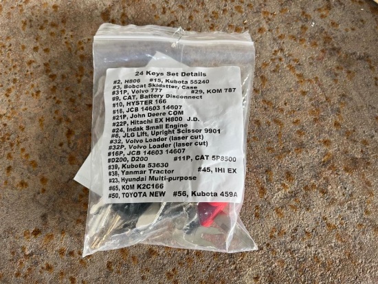 LOT OF 24 EQUIPMENT KEYS