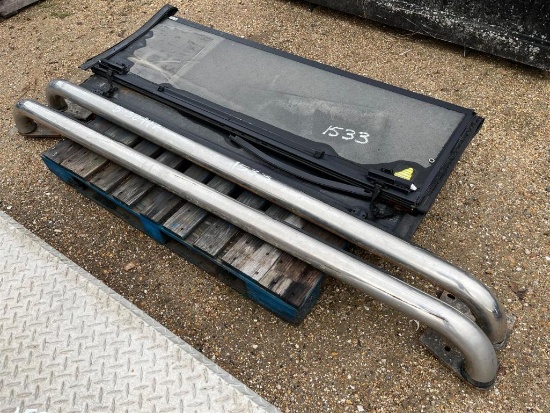 LOT OF TRUCK RUNNING BOARDS AND BED COVER