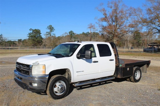2011 CHEVROLET 3500 HD | 4X4 | 8 FT STEEL FLATBED