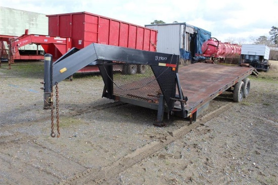 1991 HOMEMADE STEEL 20 FT FLATBED TRAILER W/DOVE TAIL| NEEDS REPAIRS