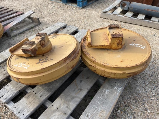 PALLET OF TWO EQUIPMENT TRACK IDLERS