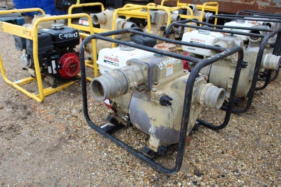 3 INCH WATER PUMP GAS MOTOR, SKID MTD
