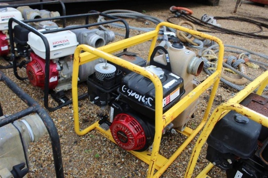 3 INCH WATER PUMP GAS MOTOR, SKID MTD